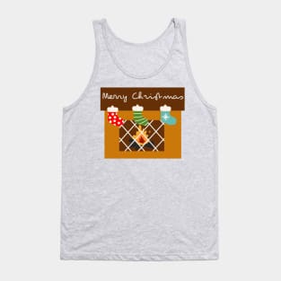 Christmas Fireplace Tank Top